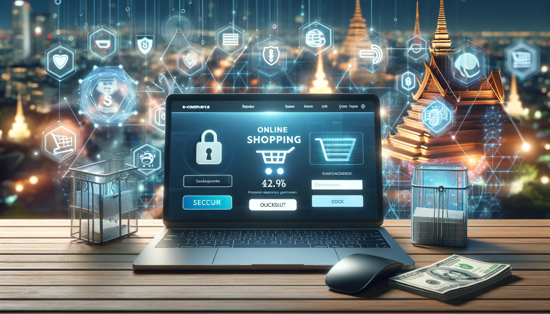 "Seamless integration of local payment gateways on an e-commerce platform, highlighting secure and user-friendly online shopping in Chiang Mai."